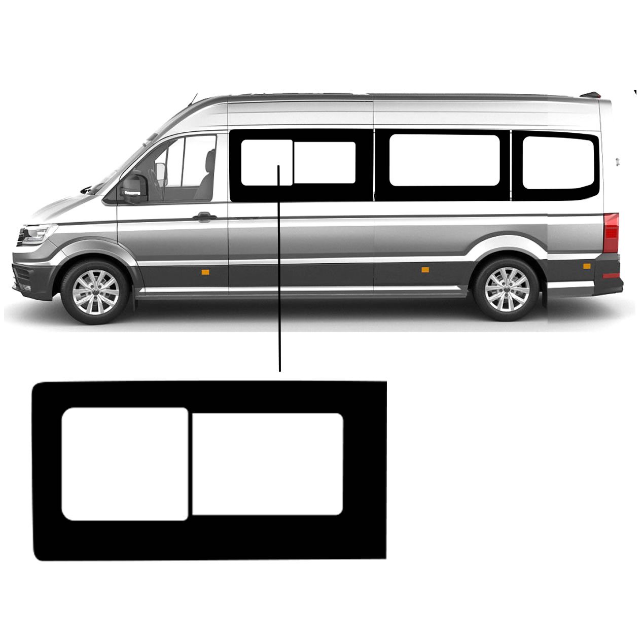 Schuifruit Volkswagen Crafter 2017 L4 Links voor