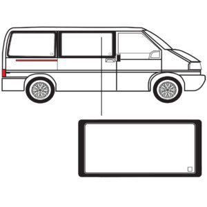 Zijruit -Volkswagen - Transporter - T4 - Rechts - Voor