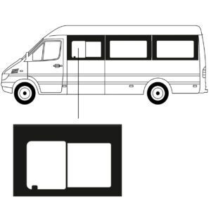 Schuifruit - Zijruit - Mercedes Sprinter 312 - L3 - 1995/2006 - Links Voor