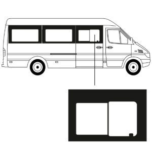 Schuifruit - Zijruit - Mercedes Sprinter 312 - L3 - 1995/2006 - Rechts Voor